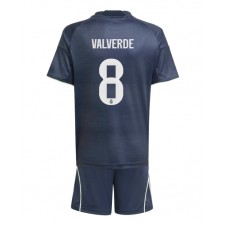 Real Madrid Federico Valverde #8 Bortedraktsett Barn 2025-26 Kortermet (+ korte bukser)